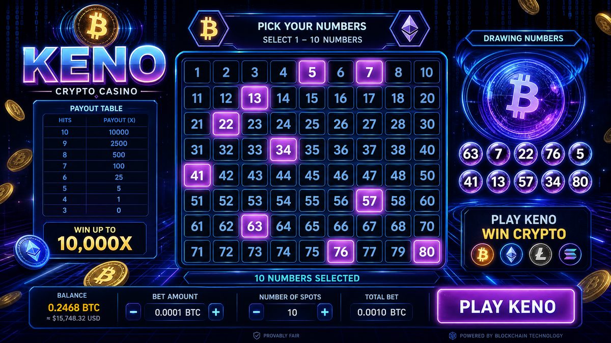 keno crypto casino game bitcoin