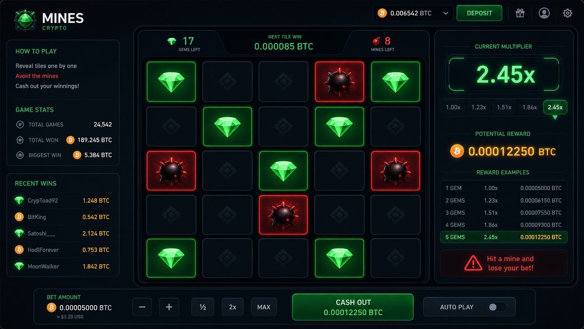 mines game crypto casino bitcoin